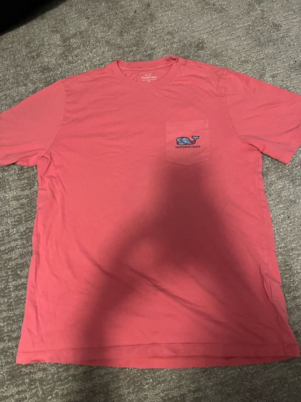 Vineyard Vines Coral Pocket Tee with Whale Logo